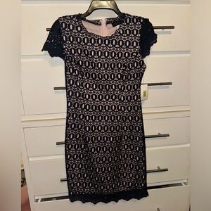B. Darlin Navy/Powder eyelet dress, size 7/8 NWT